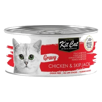 Nassfutter für Katzen Kit Cat Gravy Huhn und Bonito 70 g