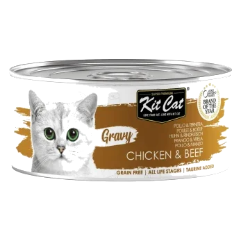 Nassfutter für Katzen Kit Cat Gravy Huhn und Rind 70 g