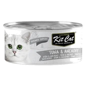 Nassfutter für Katzen Kit Cat Toppers Thunfisch und Sardellen in Gelee 80 g
