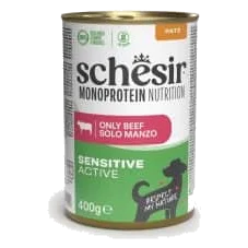 Schesir Monoprotein Active Nassfutter Hund Rind, Dose 400 g