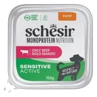 Schesir Monoprotein Active Nassfutter Hund Rind, Schale 150 g