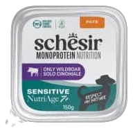 Schesir Monoprotein Nassfutter Hund Wildschwein Senior 7+, Schale 150 g