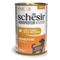 Schesir Monoprotein Nassfutter Hund Pute, Dose 400 g