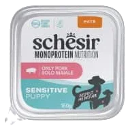 Schesir Monoprotein Puppy Nassfutter Welpe Schwein, Schale 150 g