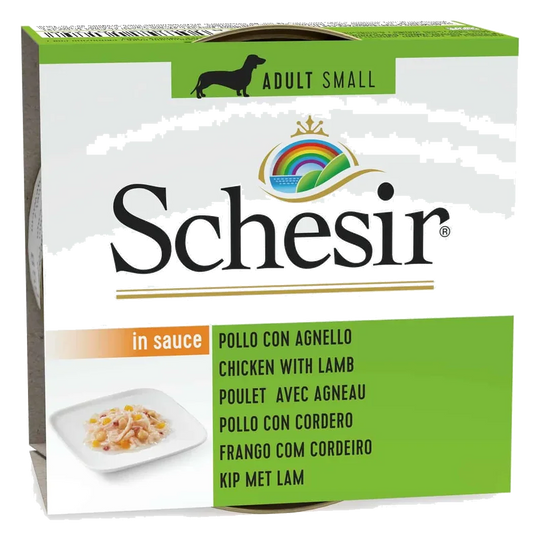 Schesir Nassfutter Hund Huhn mit Lamm, Dose 85 g