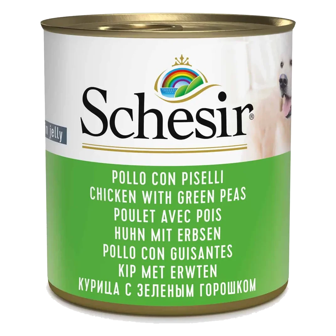 Schesir Nassfutter Hund Huhn mit Erbsen, Dose 285 g