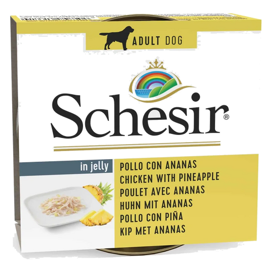 Schesir Nassfutter Hund Huhn mit Ananas in Gelee, 150 g