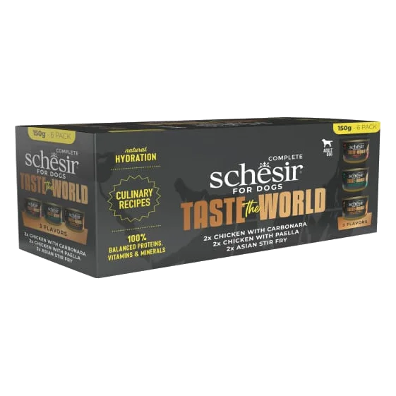 Schesir Taste the World Nassfutter Hund, Mixpaket 6 × 150 g