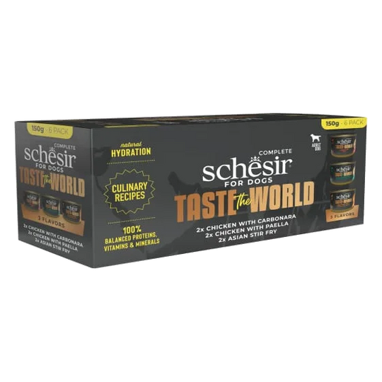 Schesir Taste the World Nassfutter Hund, Mixpaket 6 × 150 g