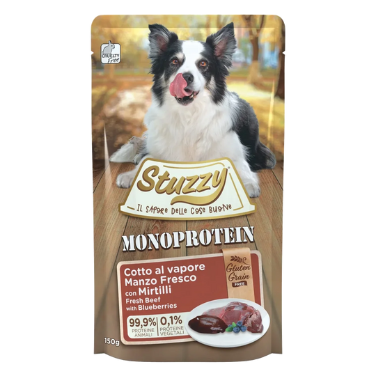 Stuzzy Monoprotein Nassfutter Hund Rind und Heidelbeeren, 150 g