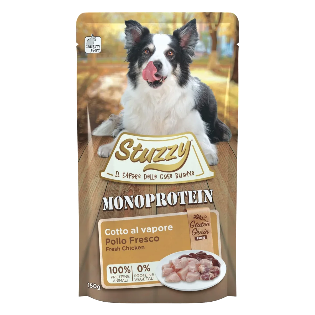 Stuzzy Monoprotein Nassfutter Hund frisches Huhn, Beutel 150 g