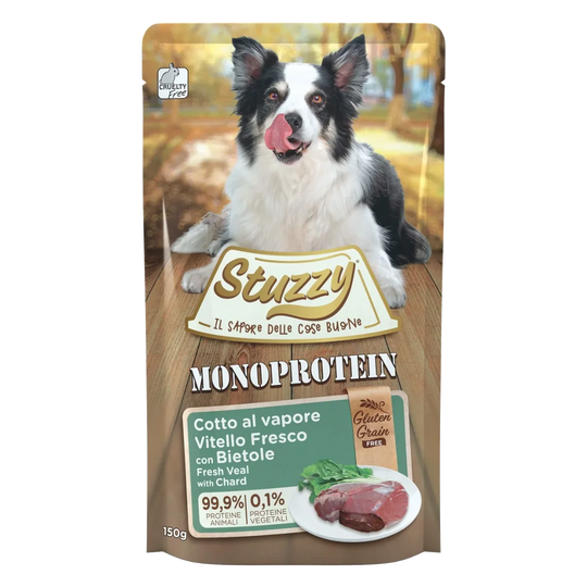 Stuzzy Monoprotein Nassfutter Hund Kalb und Mangold, 150 g