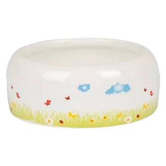 Kiki runder Keramiknapf in Weiß für Kleintiere, 11,5 × 11,5 × 4,5 cm