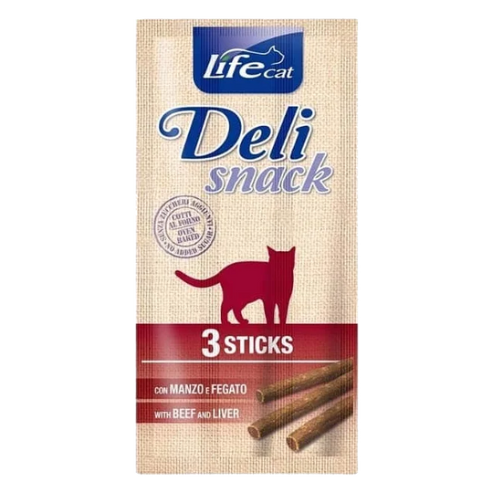 Deli Snack Life Sticks für Katzen, mit Rind und Leber, 3 x 5 g