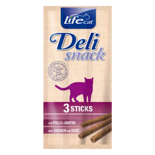 Life Cat Deli Snack Sticks Huhn und Ente, 3 × 5 g