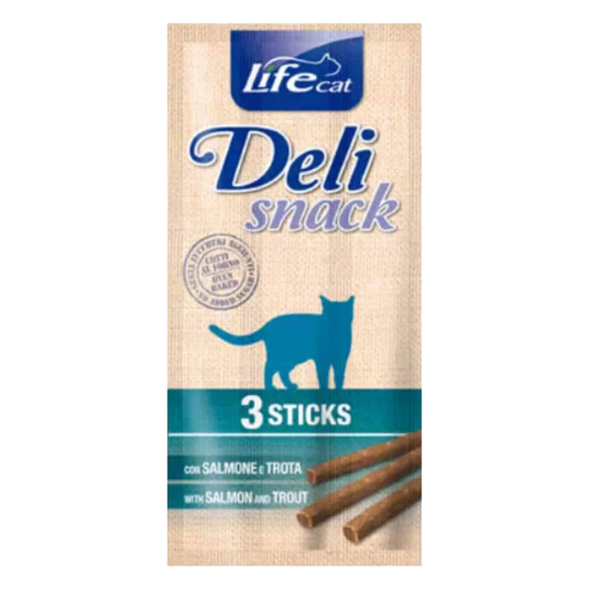 Life Cat Deli Snack Sticks Lachs und Forelle, 3 × 5 g
