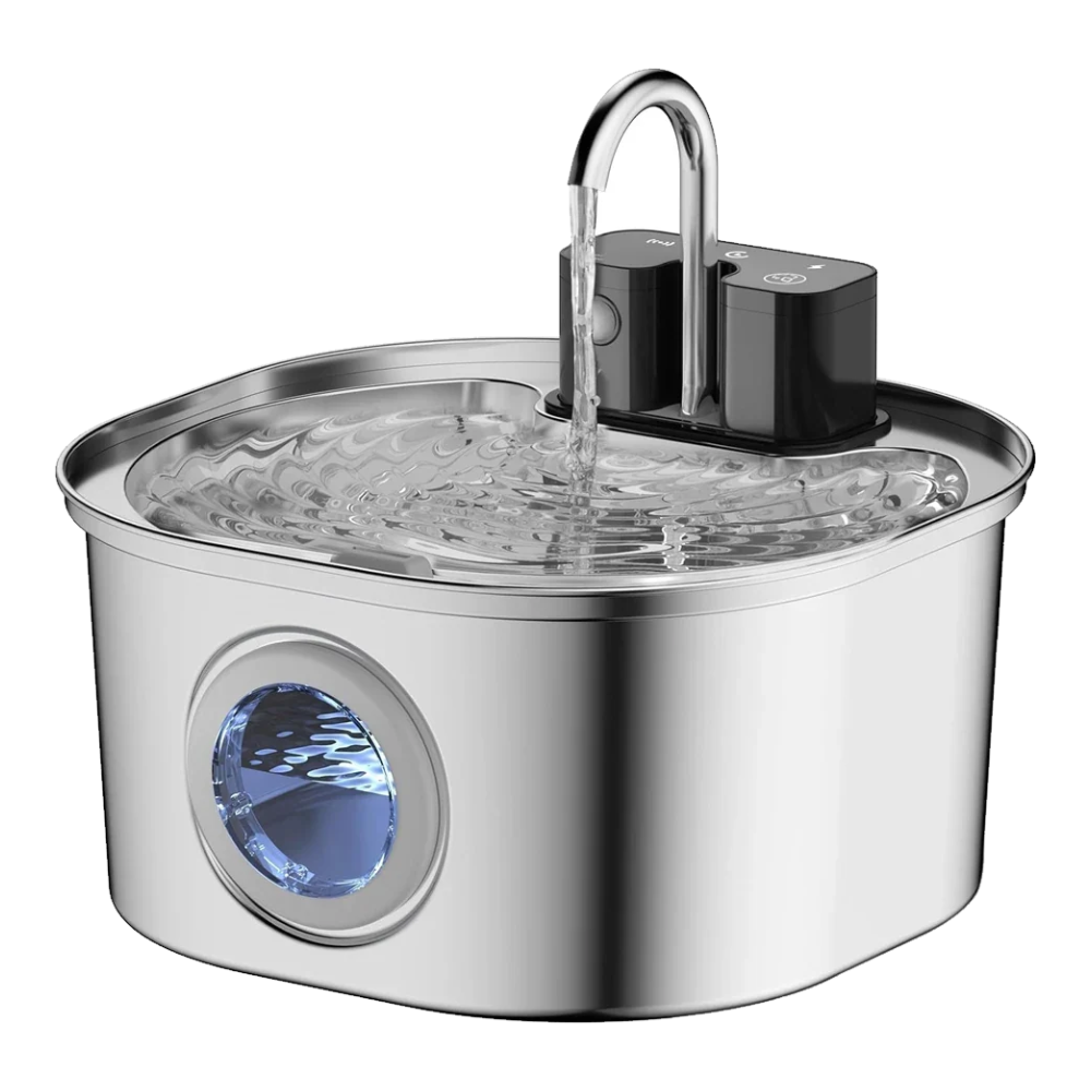 Kabelloser Katzenbrunnen aus Edelstahl 3,2 L mit Wasserhahn