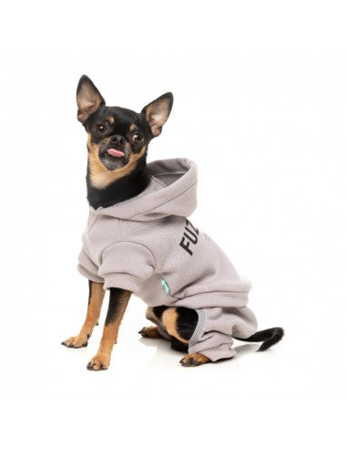 Hunde-Hoodie FuzzYard Urban aus Baumwolle in Hellgrau