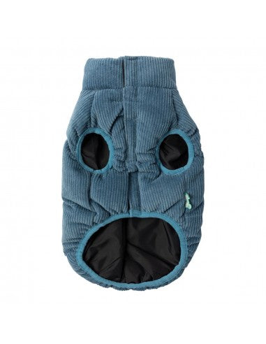 Wattierter Hundemantel FuzzYard Mosman in Jeansblau mit Cordkragen