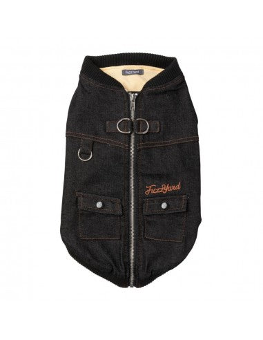 Jeansjacke mit Geschirr für Hunde FuzzYard Kojima in Schwarz