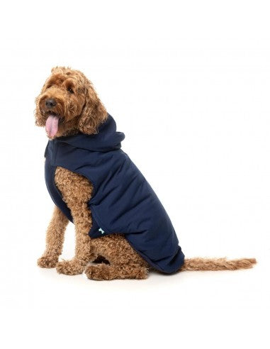 Hundemantel mit Kapuze FuzzYard Essential in Marineblau