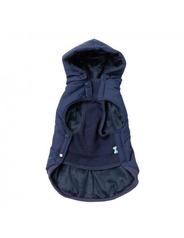 Hundemantel mit Kapuze FuzzYard Essential in Marineblau