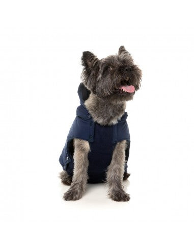 Hundemantel mit Kapuze FuzzYard Essential in Marineblau