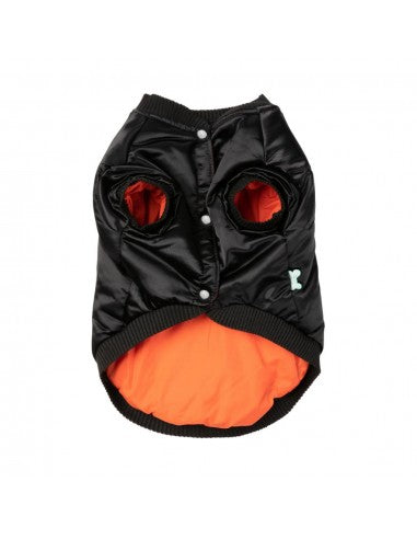 Satin-Bomberjacke für Hunde FuzzYard Frat in Schwarz