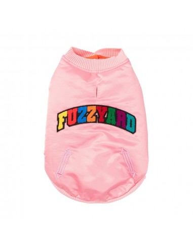 Satin-Bomberjacke für Hunde FuzzYard Frat in Rosa