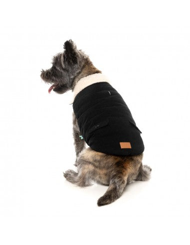 Hundejacke mit Teddyfutter FuzzYard Frontier in Schwarz