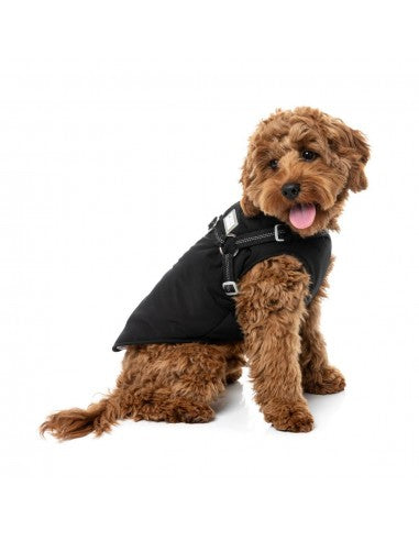 Hundejacke mit Geschirr FuzzYard Horizon in Schwarz