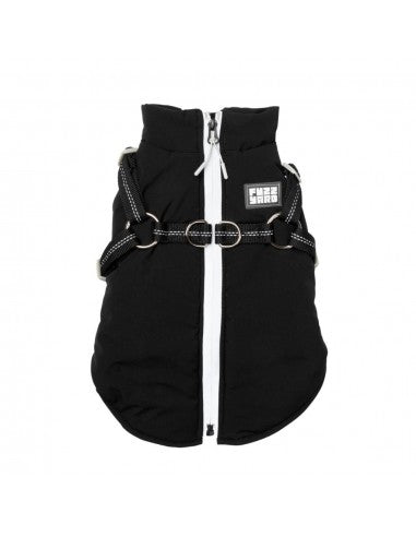 Hundejacke mit Geschirr FuzzYard Horizon in Schwarz