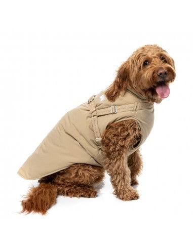 Hundejacke mit Geschirr FuzzYard Horizon in Taupe