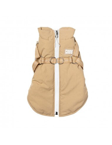 Hundejacke mit Geschirr FuzzYard Horizon in Taupe