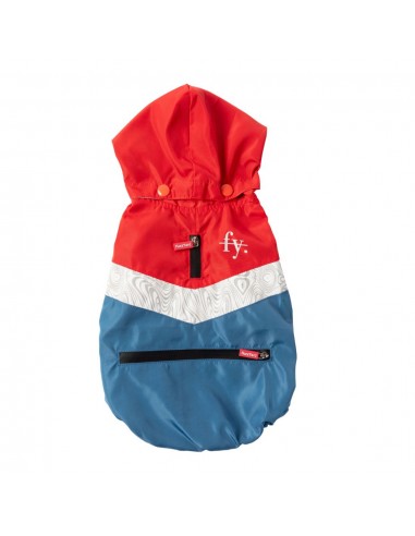 Regenjacke für Hunde FuzzYard The Seattle in Rot-Blau