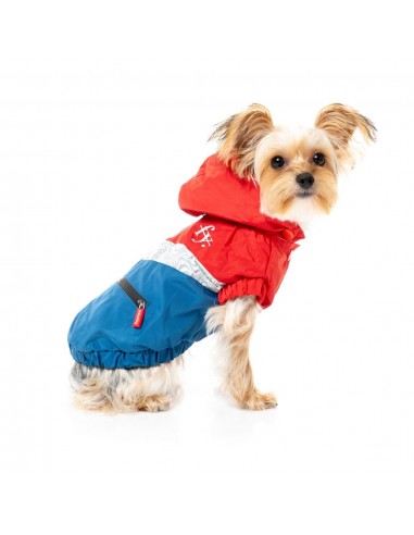 Regenjacke für Hunde FuzzYard The Seattle in Rot-Blau