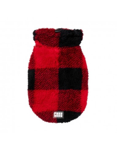 FuzzYard Checkered Teddy Hundepullover in Rot