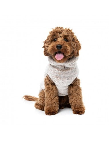 FuzzYard Frosted Teddy Plüsch-Hundepullover in Latte