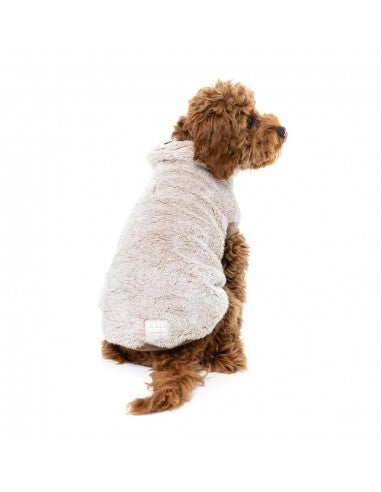 FuzzYard Frosted Teddy Plüsch-Hundepullover in Latte