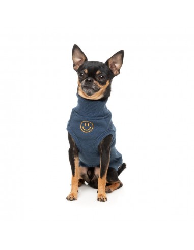 Bestickter Hundepullover FuzzYard Smiley in Navy