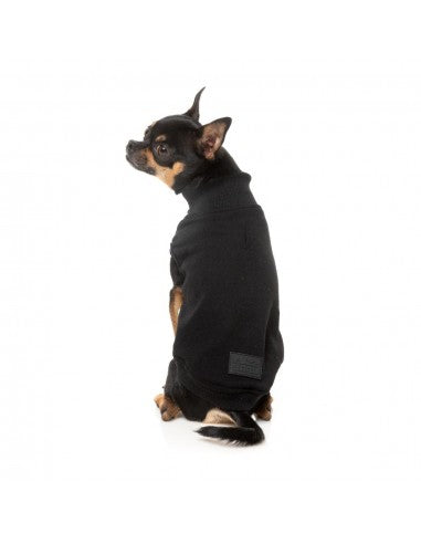Bestickter Hundepullover FuzzYard Smiley in Schwarz