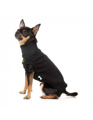 Bestickter Hundepullover FuzzYard Smiley in Schwarz