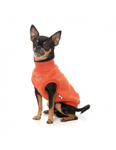 Bestickter Hundepullover FuzzYard Smiley in Rostrot