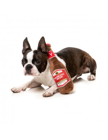 Plüsch-Hundespielzeug FuzzYard Barking Beer als Bierflasche
