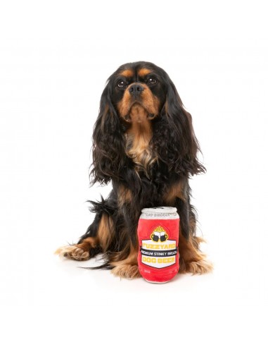 Plüschspielzeug für Hunde FuzzYard Bierdose Dog Beer mit Quietscher