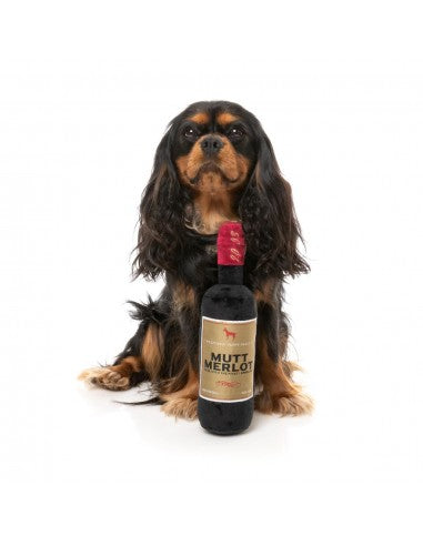 Plüschspielzeug für Hunde FuzzYard Weinflasche Mutt Merlot mit Quietscher