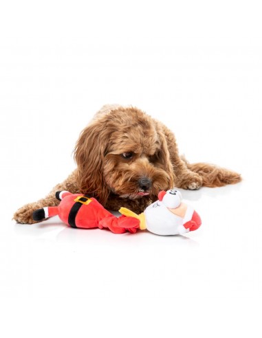 Weihnachts-Hundespielzeug aus Plüsch FuzzYard Saint Neckolas in Weihnachtsmann-Form