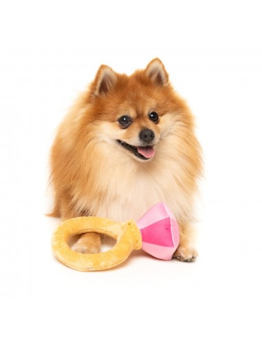 FuzzYard Love Diamond In The Ruff Ring Plüschspielzeug für Hunde, Diamantring