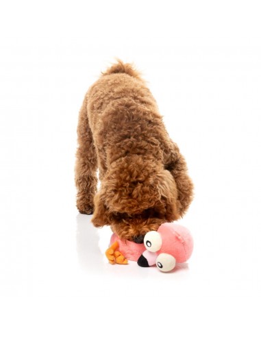 Kuscheltier für Hunde FuzzYard Neck Minnits Neckole Flamingo mit Stretchhals