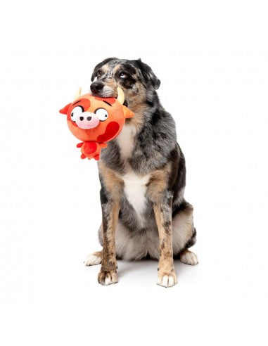 Plüsch-Hundespielzeug FuzzYard Noggins Moo Hammad Ali mit Quietscher
